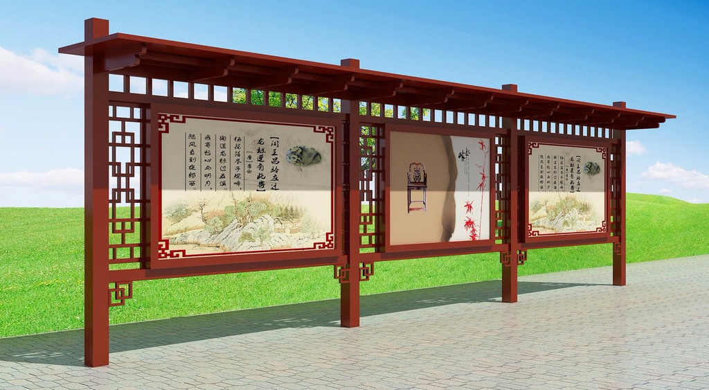 仿古宣傳欄制作，宣傳欄定制——【巨匠標(biāo)識，標(biāo)識制作廠家】